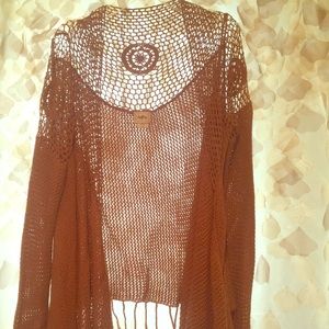 Crochet open weave cardigan